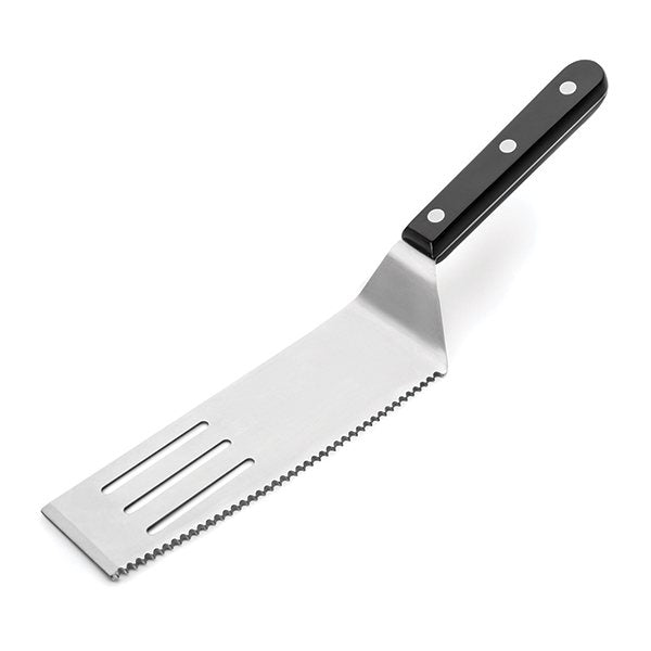 2 spatules dentées en acier inoxydable pour poêle et barbecue - PEARL