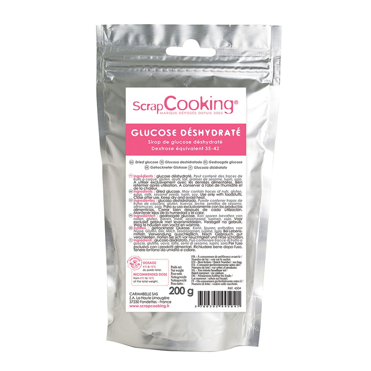 Scrapcooking - Sirop Glucose Déshydraté 200 g - Les Secrets du Chef