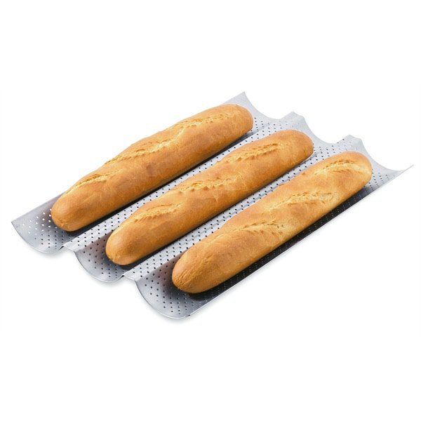 WELLGRO Plaque Baguette Pour 3 Revêtement Anti-adhésif de Cuisson