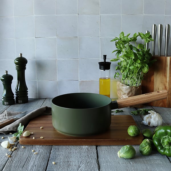 Ensemble d'ustensiles de cuisine Vert en silicone avec poignée en bois,  éléments avec boîte de rangement, spatule antiadhésive, accessoires de  cuisine