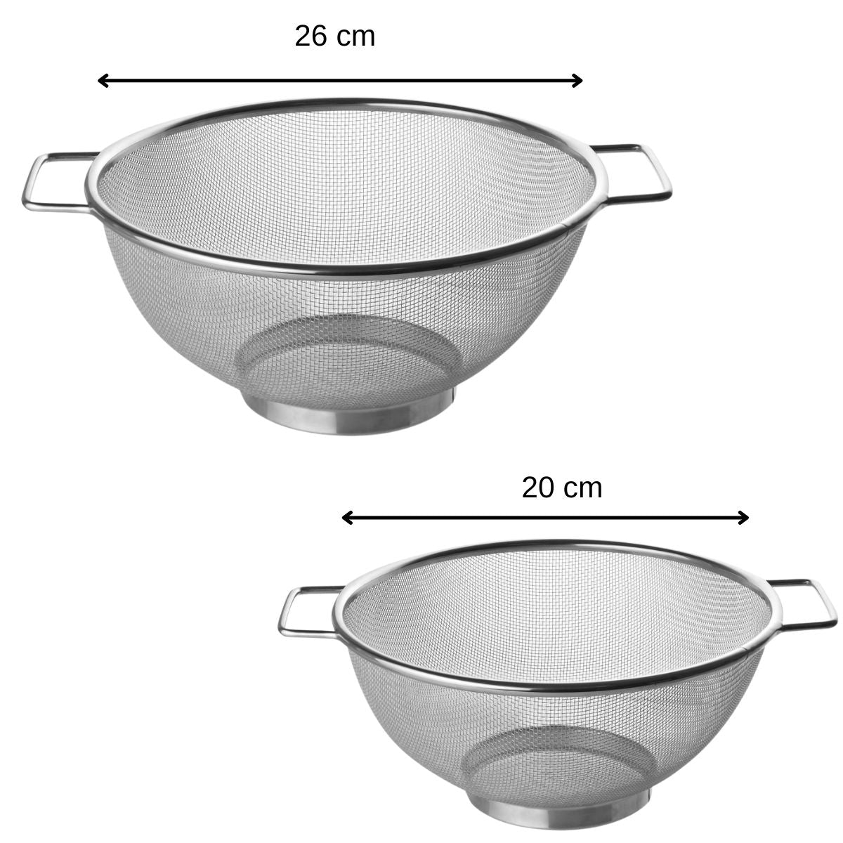 FACKELMANN Set de 2 passoires inox 20 cm et 26 cm