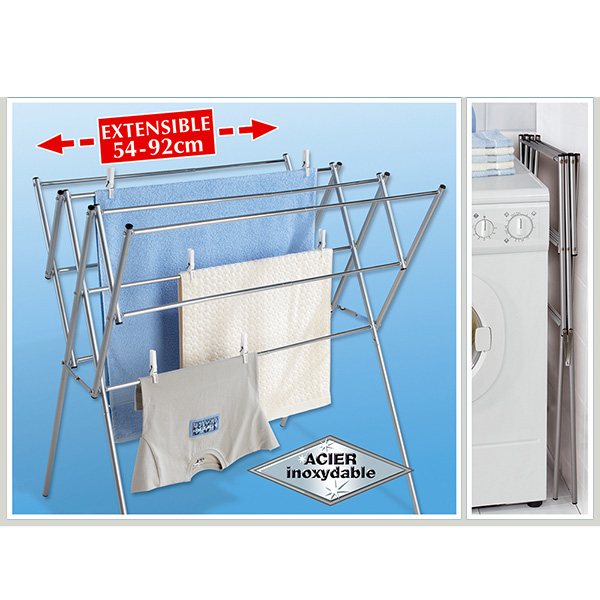 Étagère de rangement extensible à 3 niveaux pour machine à laver et  sèche-linge, étagère de buanderie réglable en hauteur, organisation de  salle de