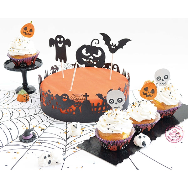 Contour en papier pour cupcake Halloween- ScrapCooking