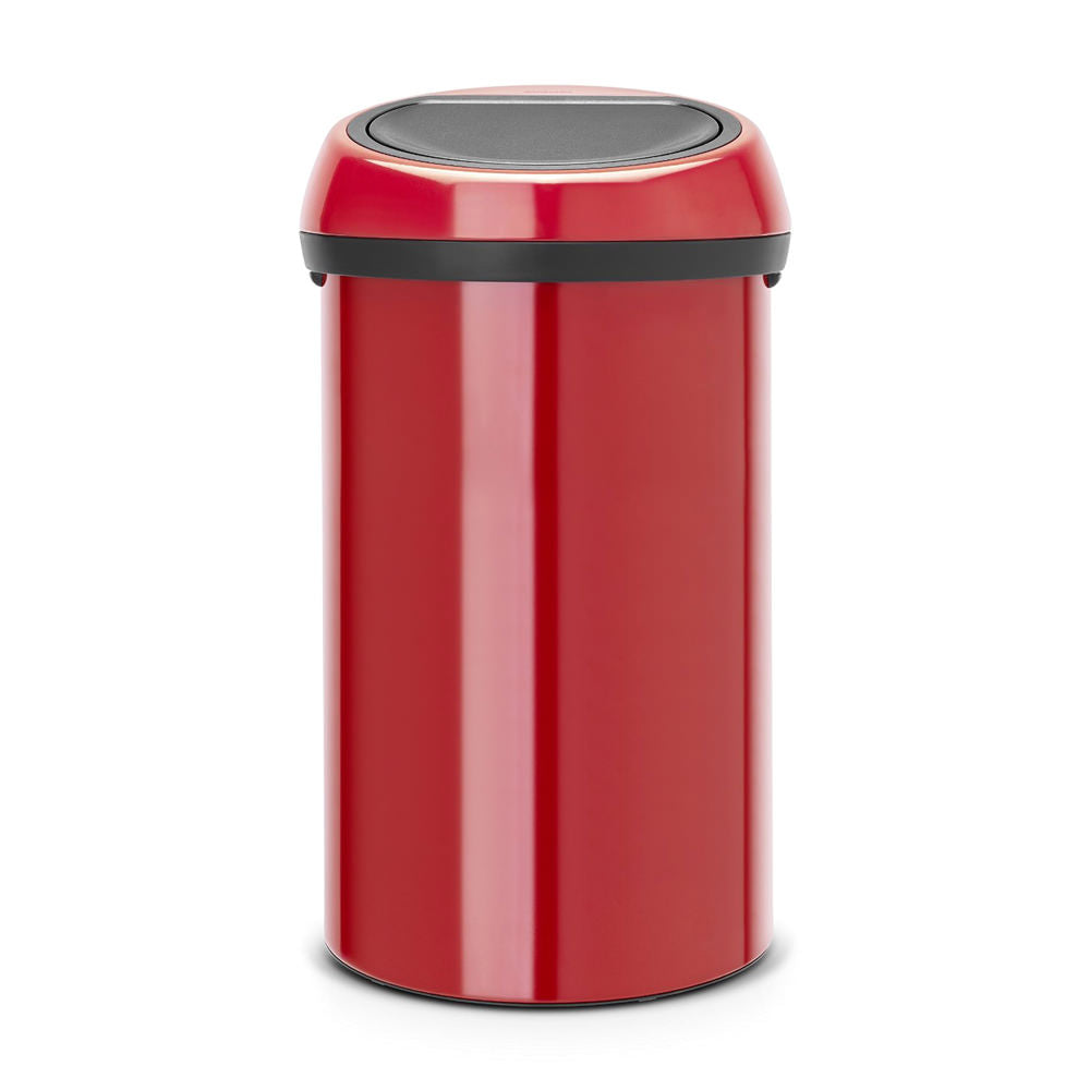 Poubelle 40 litres Brabantia Touch Bin, ovale, inox brillant sur