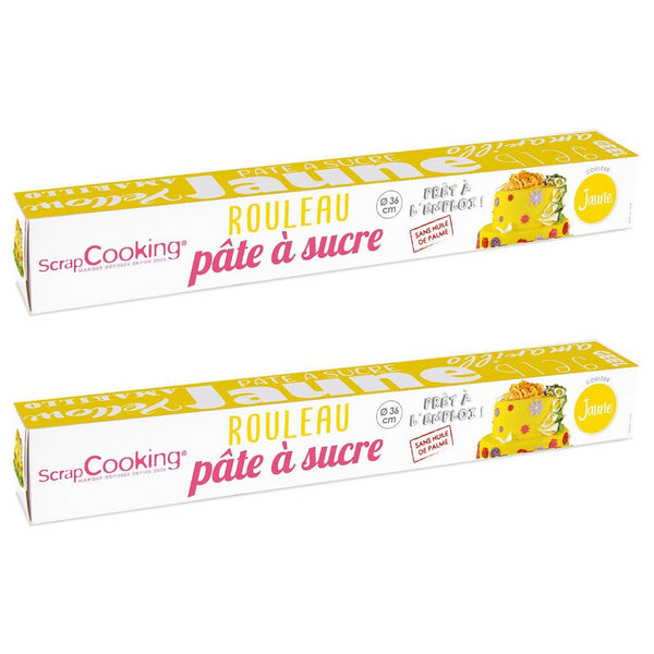 SCRAPCOOKING 2 pâtes à sucre en rouleau Ø 36 cm - jaune pas cher