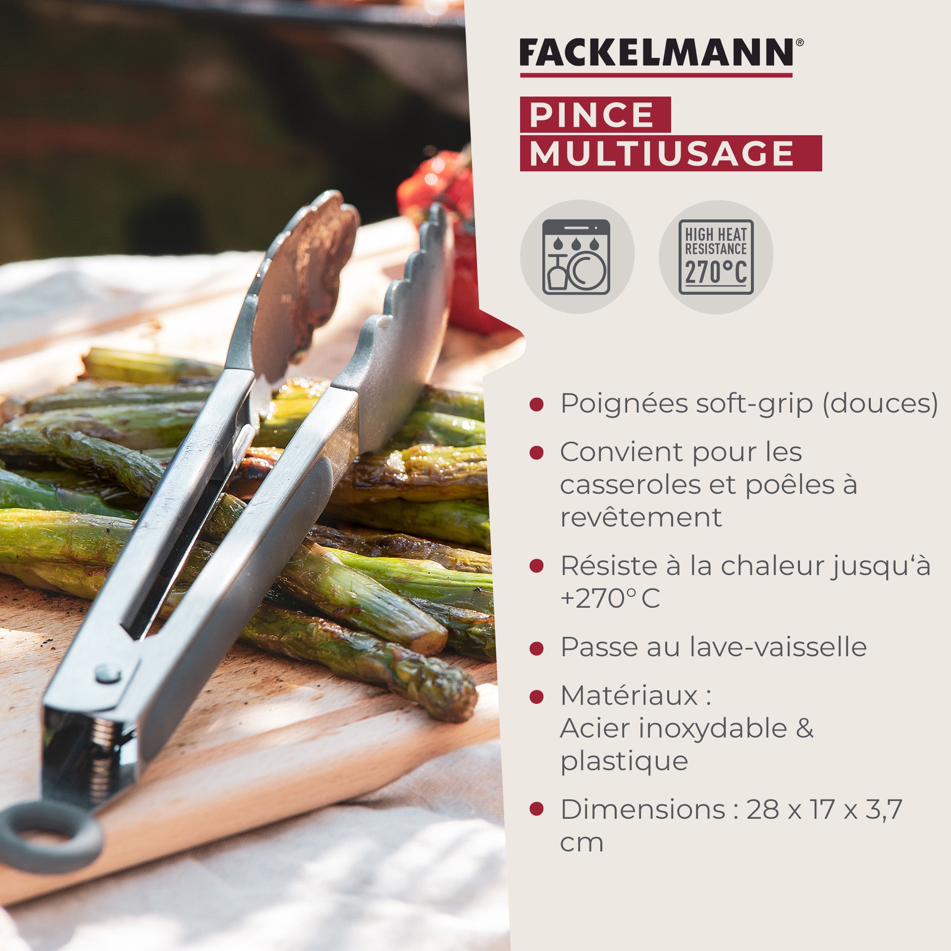 Pince de cuisine multifonction Fackelmann 