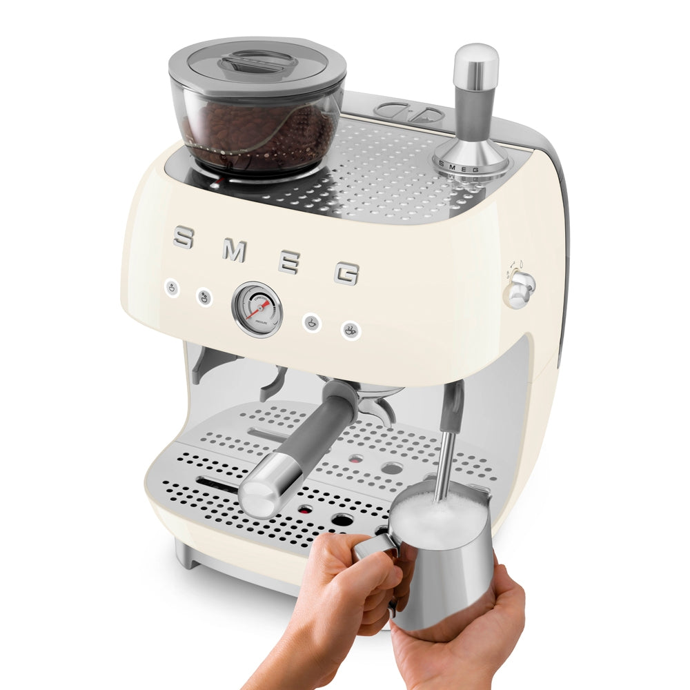 Machine à café combinée Expresso Années 50 crème Smeg 