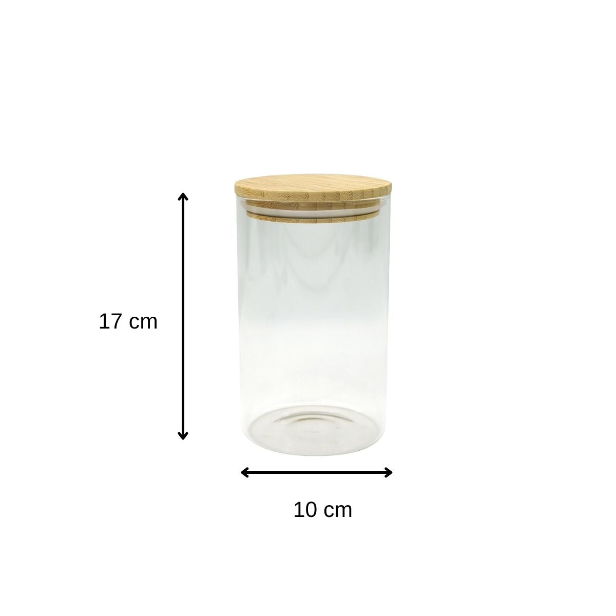 Boite en verre carré avec couvercle en bambou 1,4 L, Pebbly