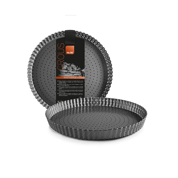 Moule à tarte rectangulaire en acier carbone 35 x 13cm noir