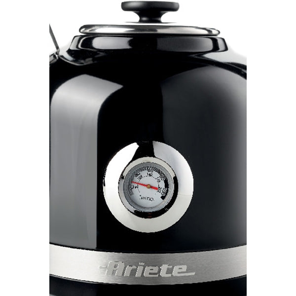 Ariete 2854 bouilloire électrique moderne, 2000 w, capacité 1,7 l, sans  fil, 360°, système d'arrêt automatique, filtre amovible, niveau d'eau  visible, thermomètre noir ARIETE Pas Cher 