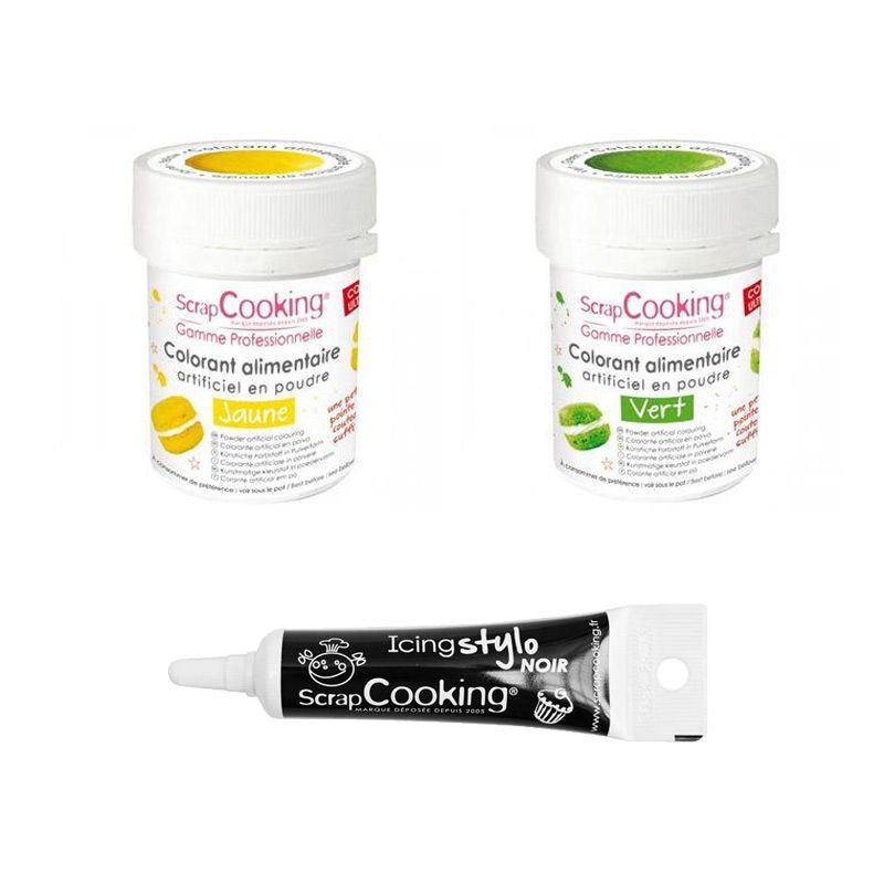 Colorant alimentaire en poudre Vert fluo + Poudre alimentaire